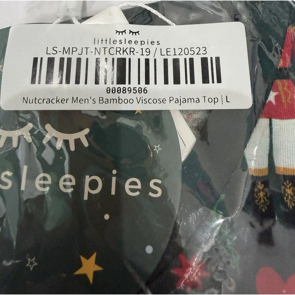 Little Sleepies CHRISTMAS NUTCRACKER Holiday Men's Bamboo Pajama Top L NWT